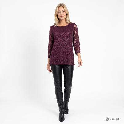 KERNIG by Sarah Kern Spitzenshirt bordeaux