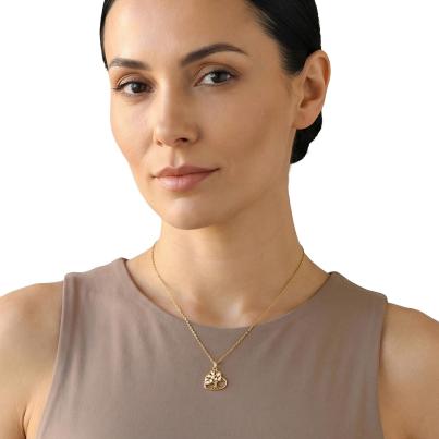 amor Herzanhänger mit Kette 925 Silber vergoldet