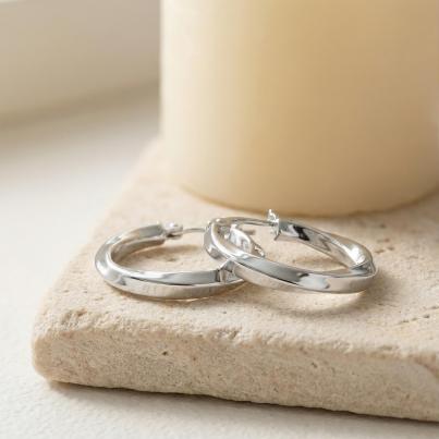 amor Creolen 925 Silber rhodiniert