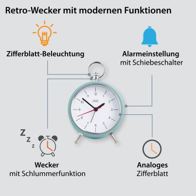 ADE Analoger Retro-Wecker