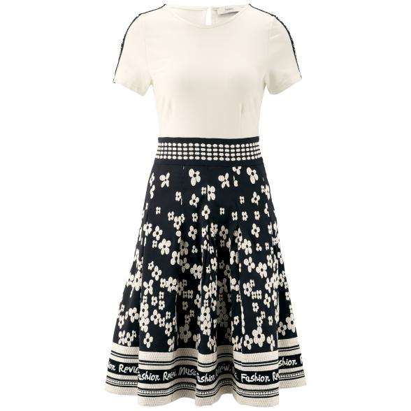 rick cardona Damen Kleid mit Druck schwarz/ecru - 105199100000 - 2 - 588px