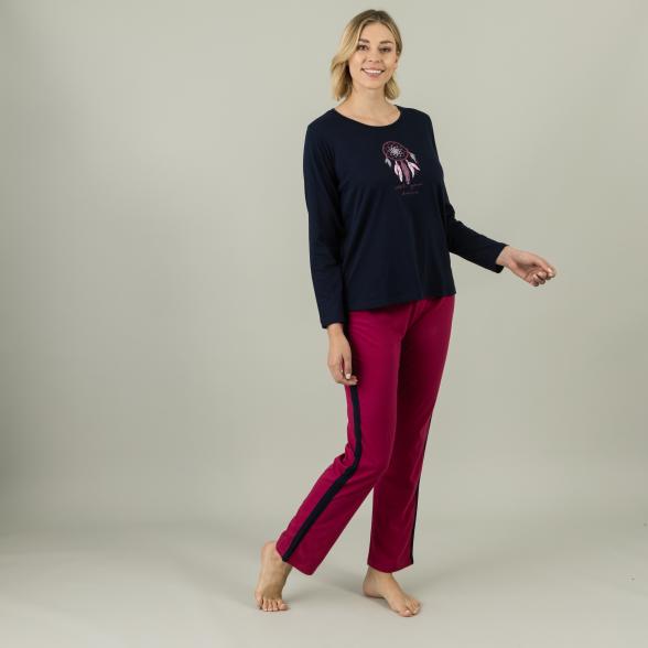 Homewear by BLUE SEVEN Damen Pyjamahose beere 48 - 105311600006 - 2 - 588px