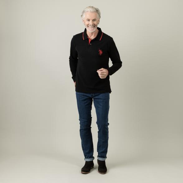 U.S. POLO ASSN. Herren Poloshirt Langarm, schwarz - 105331000000 - 2 - 588px