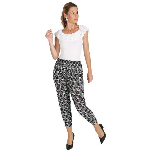 Leichte Damen-Sommerhose Bambusfasern schwarz/weiß L/XL (42/44) - 105492000001 - 2 - 588px