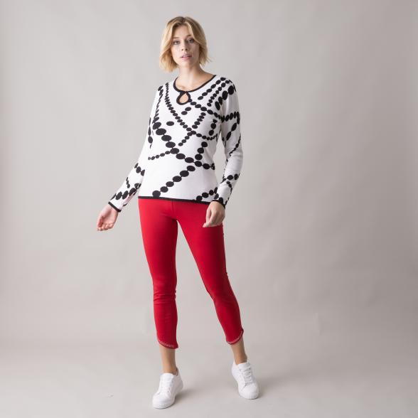MILANO Design Pullover 'Ema', weiß/schwarz - 105543900000 - 2 - 588px