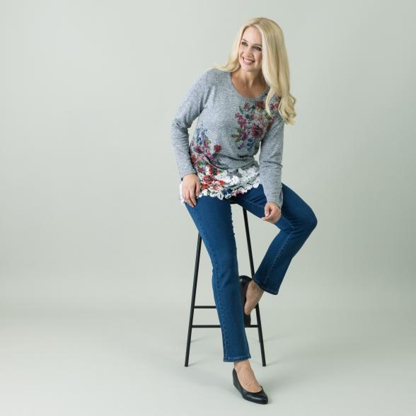 FASHION NEWS Shirt, Spitze & Soft Touch grau/multi - 105625300000 - 2 - 588px