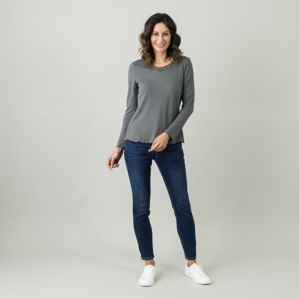 BELOVED BASICS Shirt mit Spitze grau - 105834400000 - 2 - 588px