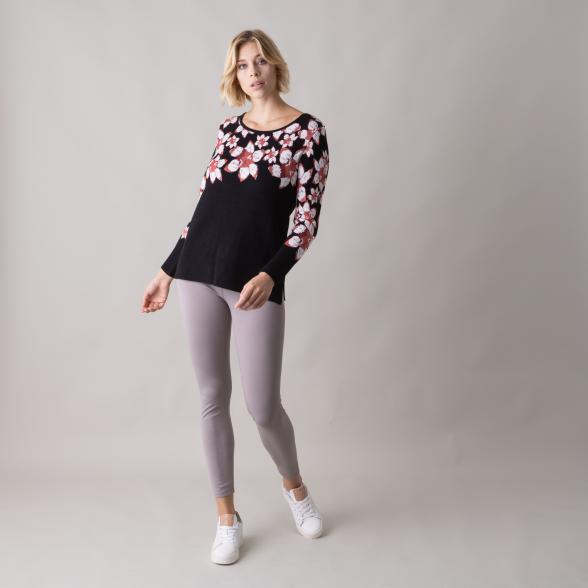 ashley brooke Damen Pullover, schwarz/multicolor - 105888200000 - 2 - 588px