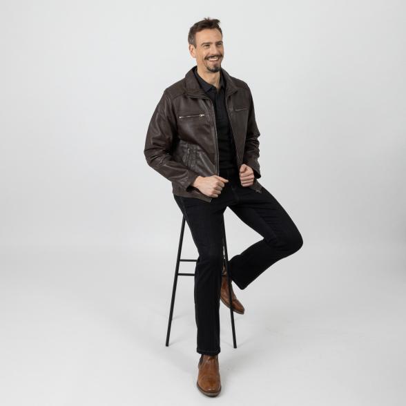 OTTO KERN Herren-Lederjacke 'Henry' dunkelbraun - 107058100000 - 2 - 588px