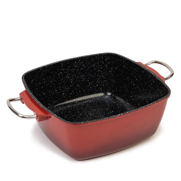 KING® Bräter Aluguss hoch 28 cm mit Galsdeckel rot - 107168500000 - 2 - 588px