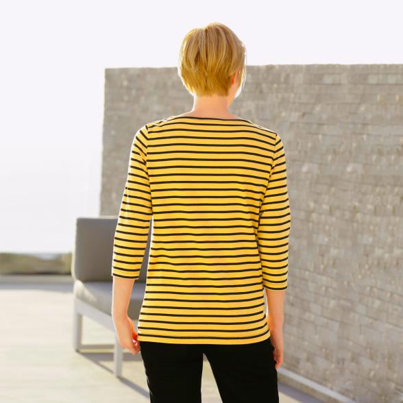 collection L Damen Shirt gestreift, gelb/schwarz - 107443600000 - 2 - 588px