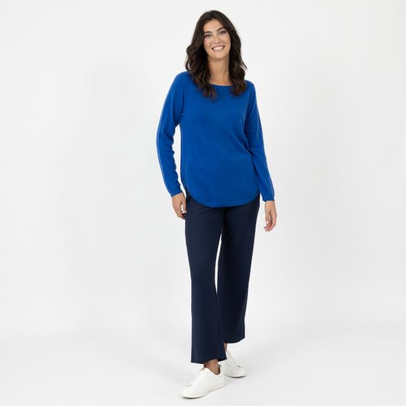 100% KASCHMIR Damen-Pullover, U-Boot royalblau - 107852600000 - 2 - 588px