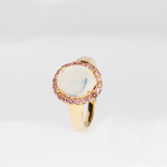 Ring 925 Silber vergoldet Opal+Pink Turmalin 20 - 109176100004 - 2 - 588px