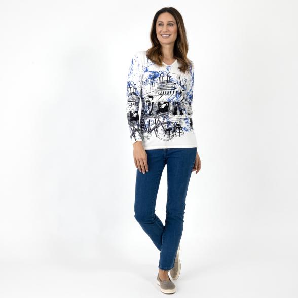 Zilae Damen-Pullover schwarz/weiß/blau - 109240100000 - 2 - 588px