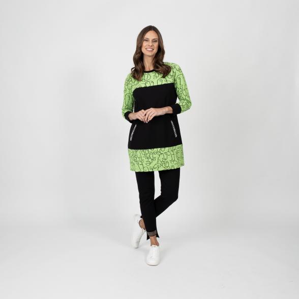 VANESSA STYLE Damen-Longshirt schwarz/grün - 109808400000 - 2 - 588px