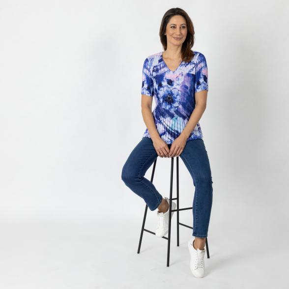 Jeannie Damen-Plissee-Shirt multicolor - 112341400000 - 2 - 588px