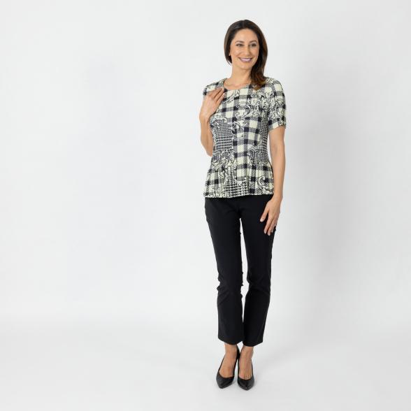Jeannie Damen-Plissee-Shirt gelb/schwarz - 112342100000 - 2 - 588px