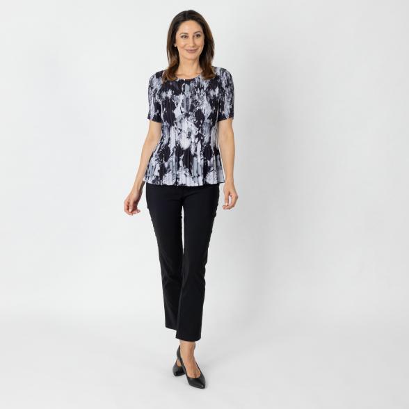 Jeannie Damen-Plissee-Shirt schwarz/grau - 112343200000 - 2 - 588px
