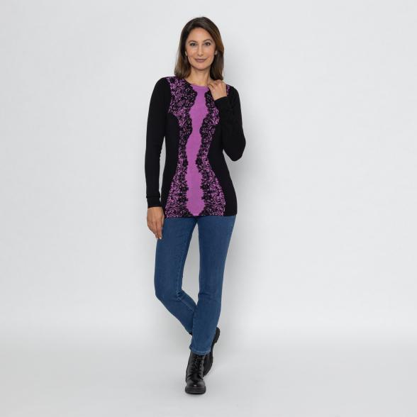 MILANO Design Pullover schwarz/lila 40/42 - 112880000002 - 2 - 588px