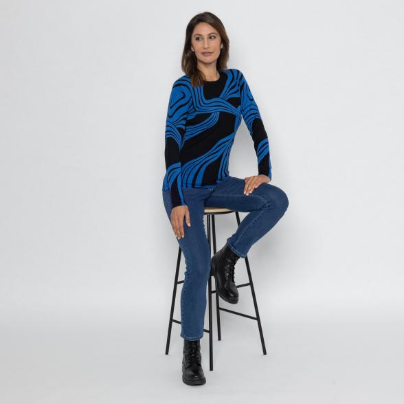 MILANO Design Pullover schwarz/ royalblau 48/50 - 112880200004 - 2 - 588px