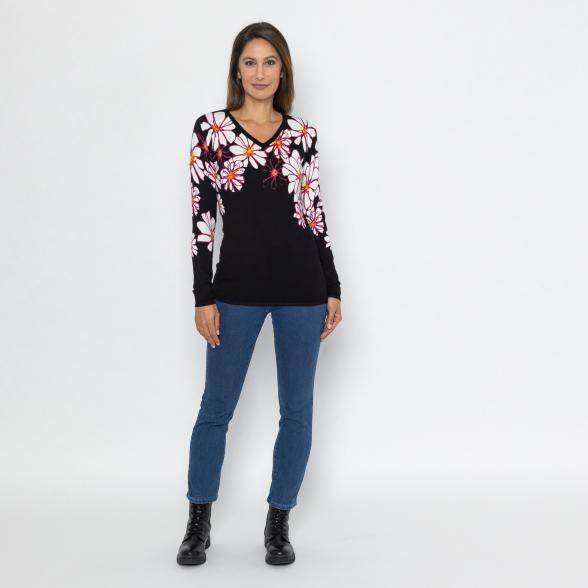 MILANO Design Pullover schwarz/weiß/fuchsia 36/38 - 112881600001 - 2 - 588px