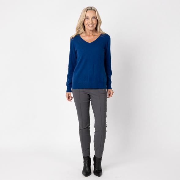 100% KASCHMIR Pullover, V-Ausschnitt, marine 34/36 - 112958900001 - 2 - 588px