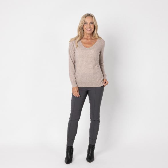 100% KASCHMIR Pullover, V-Ausschnitt, biskuit 34/36 - 112959700001 - 2 - 588px