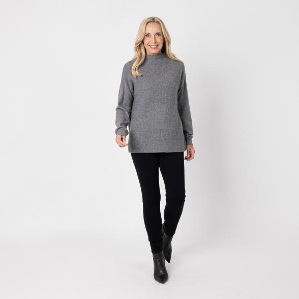 100% KASCHMIR Pullover, Stehkragen, granit 34/36 - 112960400001 - 2 - 588px
