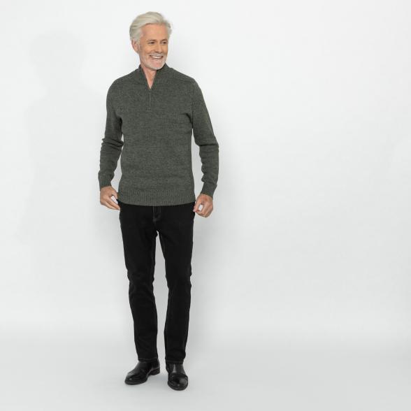 Herren-Pullover mit Troyerkragen khaki M - 113109300001 - 2 - 588px