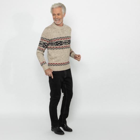 Herren-Pullover mit Norwegermuster beige S - 113109500001 - 2 - 588px