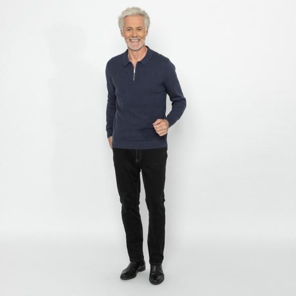 Herren-Pullover mit Polokragen blau M - 113109600001 - 2 - 588px