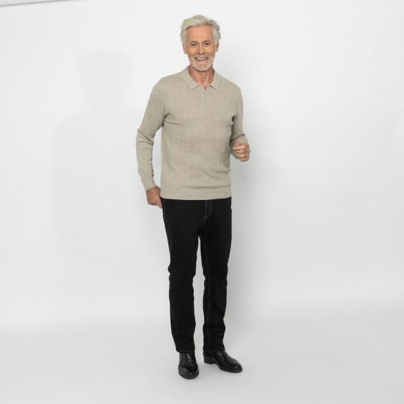 Herren-Pullover mit Polokragen stone M - 113109800001 - 2 - 588px