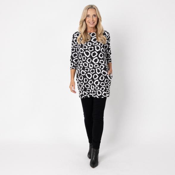 VANESSA STYLE Damen-Tunika schwarz/ weiß 36/38 (1) - 113116000001 - 2 - 588px