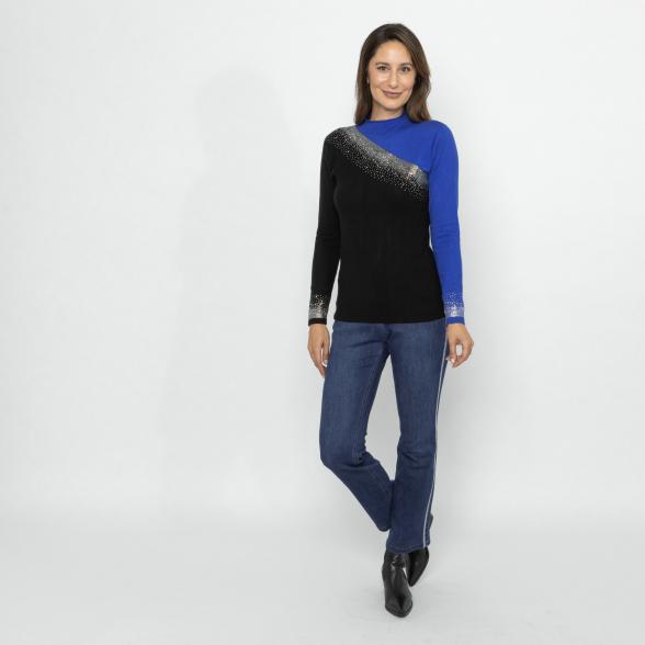 TRENDS by J. Leibfried Pullover schwarz/royalblau 46-50 - 113164700003 - 2 - 588px