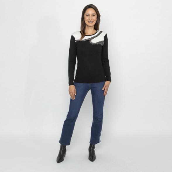 TRENDS by J. Leibfried Pullover schwarz/weiß 40-44 - 113164800002 - 2 - 588px