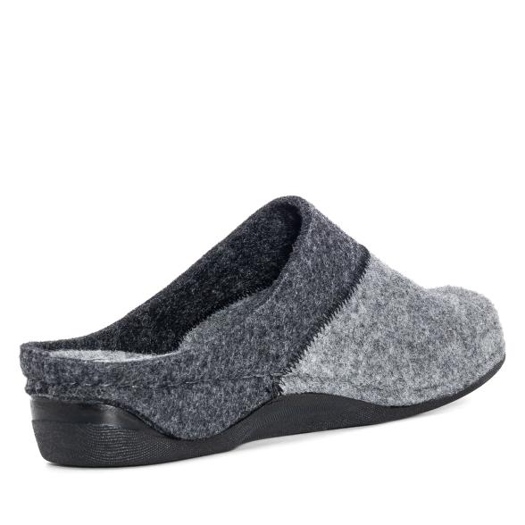 Dr. Feet Damenhausschuhe grau/schwarz mit Blume 36 - 113192500001 - 2 - 588px