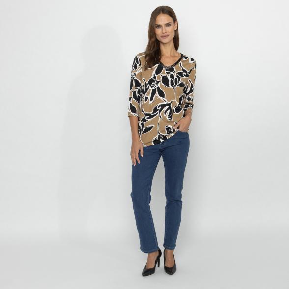 RÖSSLER SELECTION Damen Shirt taupe/schwarz/weiß 36 - 113203400001 - 2 - 588px