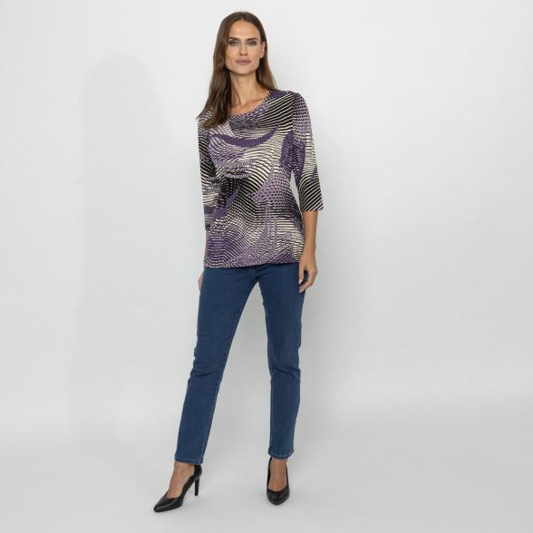 RÖSSLER SELECTION Damen Shirt schwarz/creme/lila 36 - 113203900001 - 2 - 588px