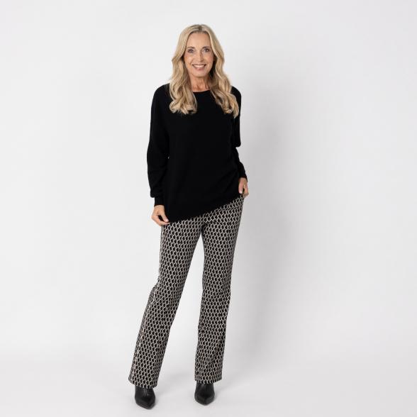 Perfectly JU Hose 'Mira' Regular schwarz/grau/ecru 32/34 - 113212600001 - 2 - 588px