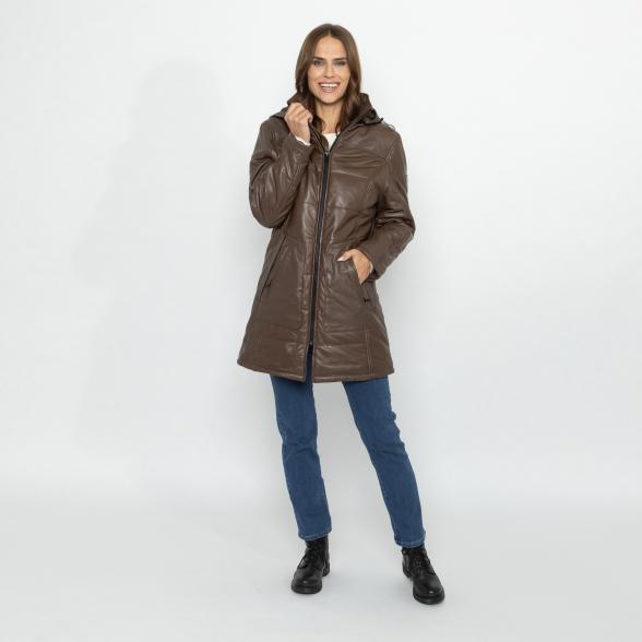 OTTO KERN Damen-Ledermantel 'Angela' dunkelbraun 38 - 113220700001 - 2 - 588px