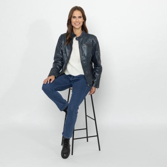 OTTO KERN Damen-Lederjacke 'Nella' nachtblau 38 - 113221600001 - 2 - 588px