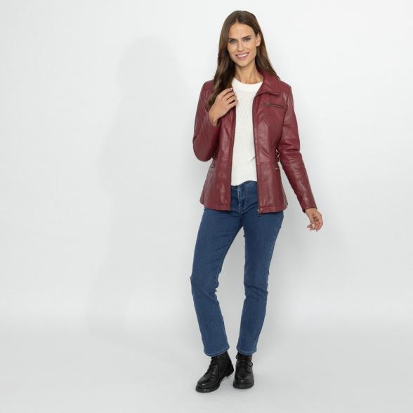 OTTO KERN Damen-Lederjacke 'Hannah' dunkelrot 38 - 113222000001 - 2 - 588px