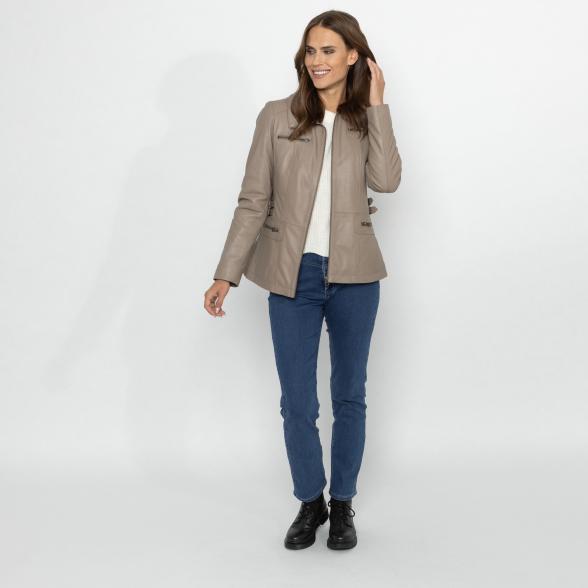 OTTO KERN Damen-Lederjacke 'Hannah' sand 38 - 113222100001 - 2 - 588px