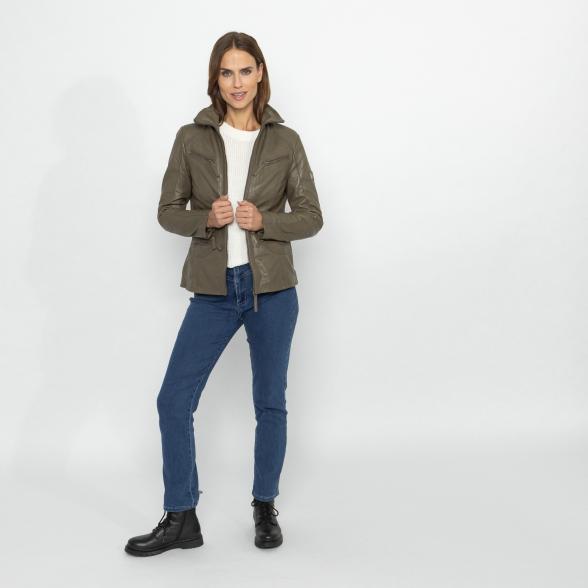OTTO KERN Damen-Lederjacke 'Katta' khaki 38 - 113222600001 - 2 - 588px