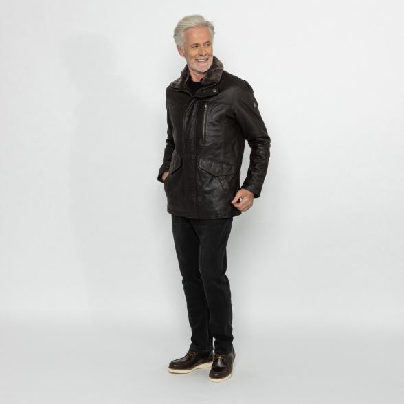 OTTO KERN Herren-Lederkurzmantel 'Brian' braun 50 - 113222700001 - 2 - 588px