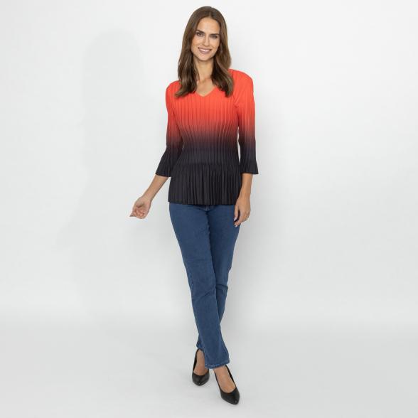 TRENDS by J. Leibfried Plissee-Shirt rot/schwarz - 113230900000 - 2 - 588px