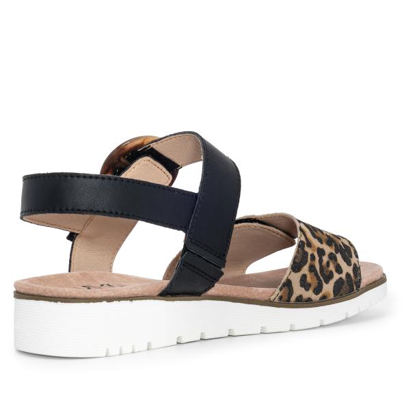 TOPWAY COMFORT Damensandalen schwarz/leo 36 - 113325100001 - 2 - 588px