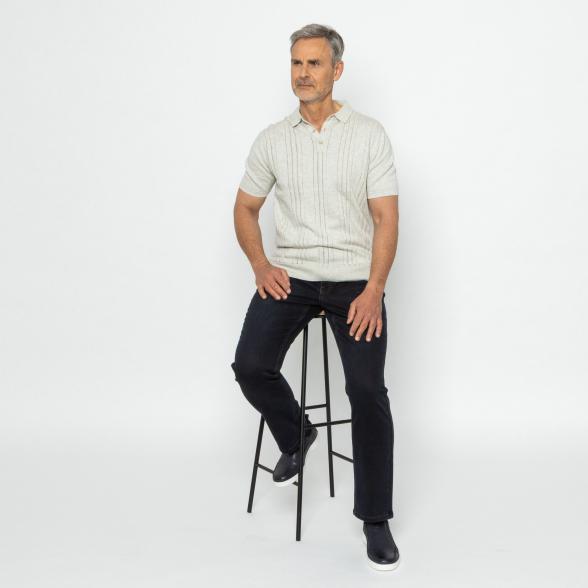 Herren-Polo-Strickpullover hellgrau M - 113605000001 - 2 - 588px