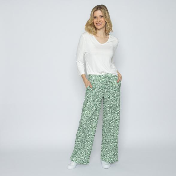 Perfectly JU Hose 'Bella' Wide grün/offwhite 36/38 - 113679100001 - 2 - 588px