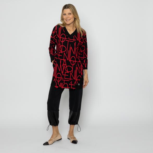 VANESSA STYLE Damen-Longshirt schwarz/rot 48/50 (4) - 113685900004 - 2 - 588px